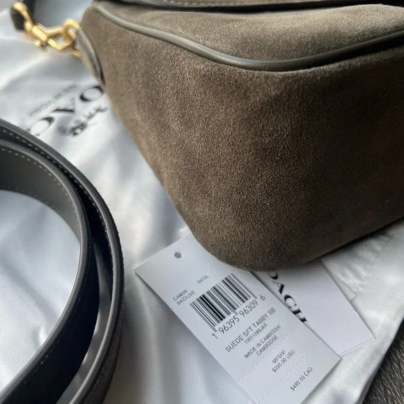 Coach Soft Tabby in Olive Suede - Picture 4 of 12